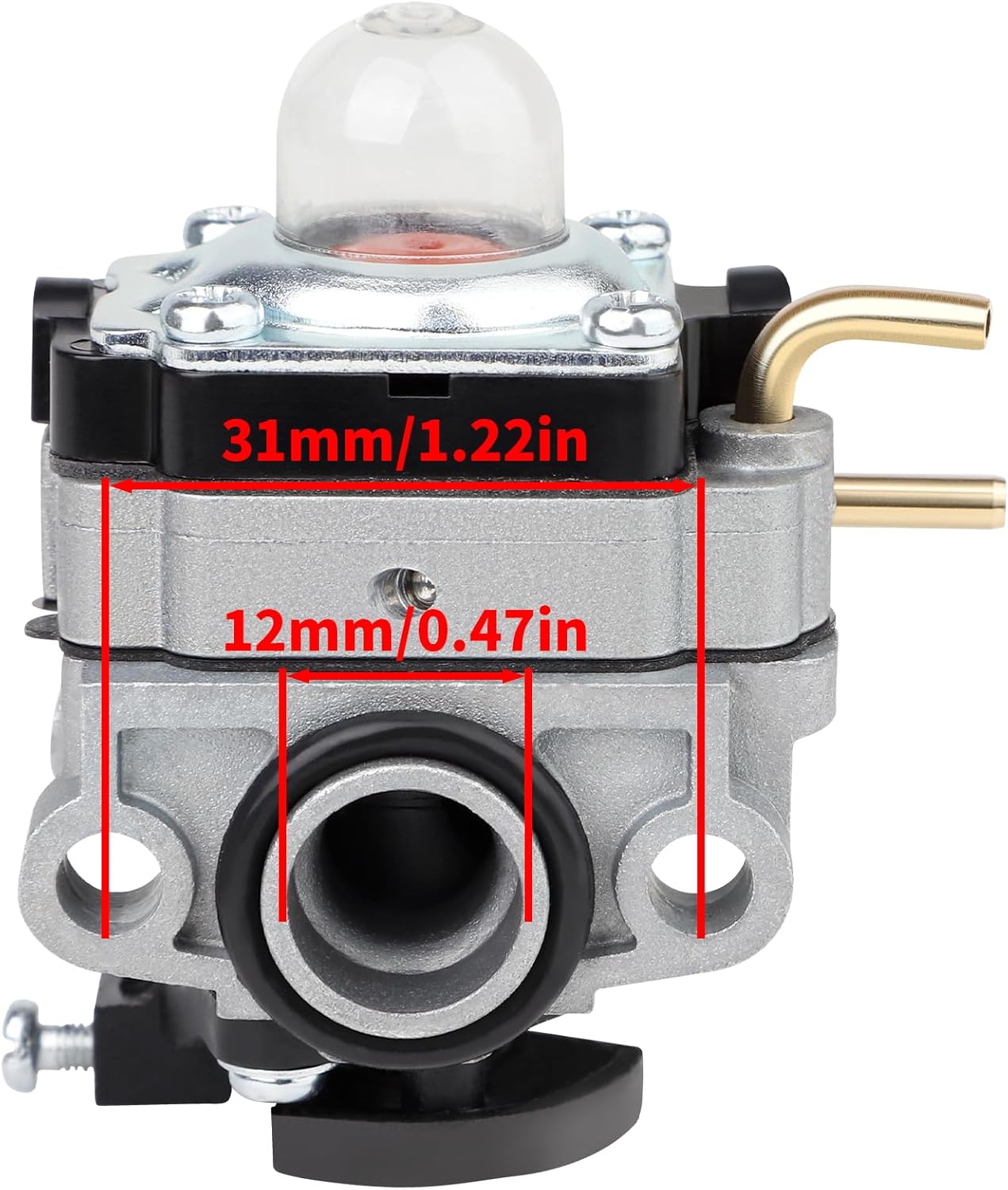 Ferilter 753-06258A Carburetor front view with dimensions