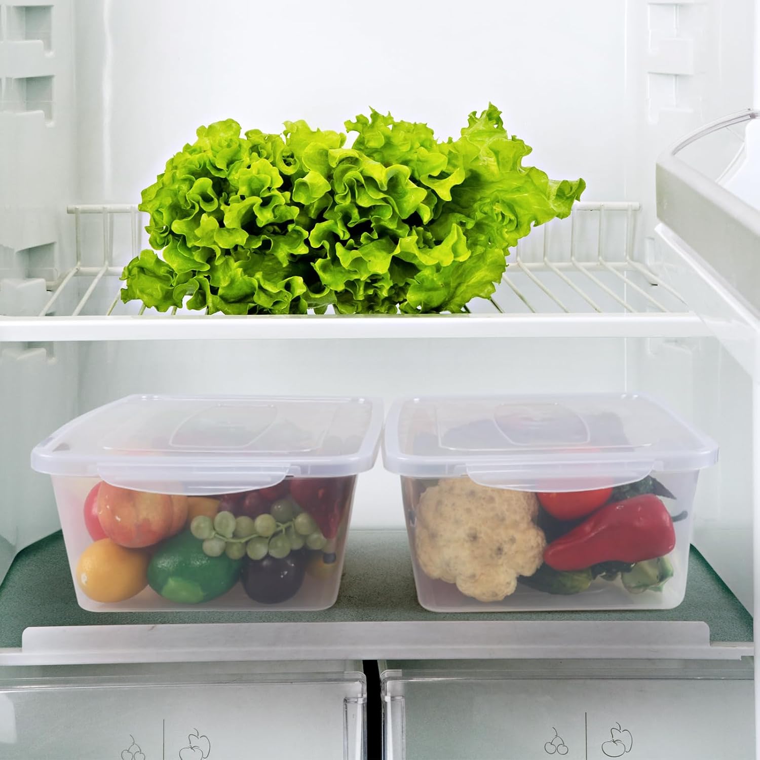 2 Packs Plastic Clear Storage Bins with Lid, Latch Containers with Lid, 16 L