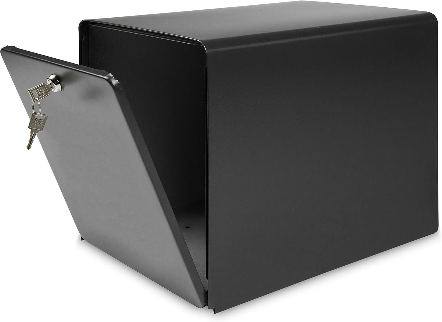 BURG-WÄCHTER La Poste, 2 Doors, 516 NO BALNEAR, Black Galvanised Steel Mailbox, with Full Opening Door and Mail Stop (Door Blocked at 120°)