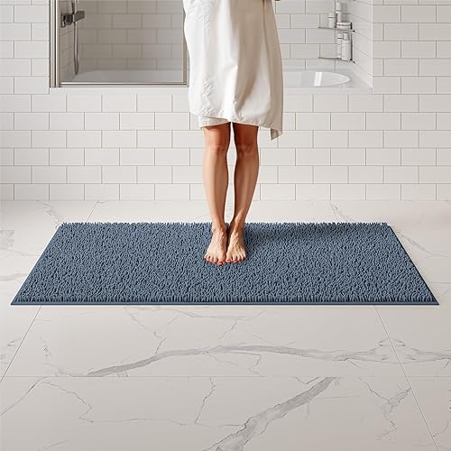 Miniatura 74 de Tapetes de baño de felpilla, tapetes de baño absorbentes de felpa, de secado rápido, suaves y lavables a máquina, alfombras antideslizantes