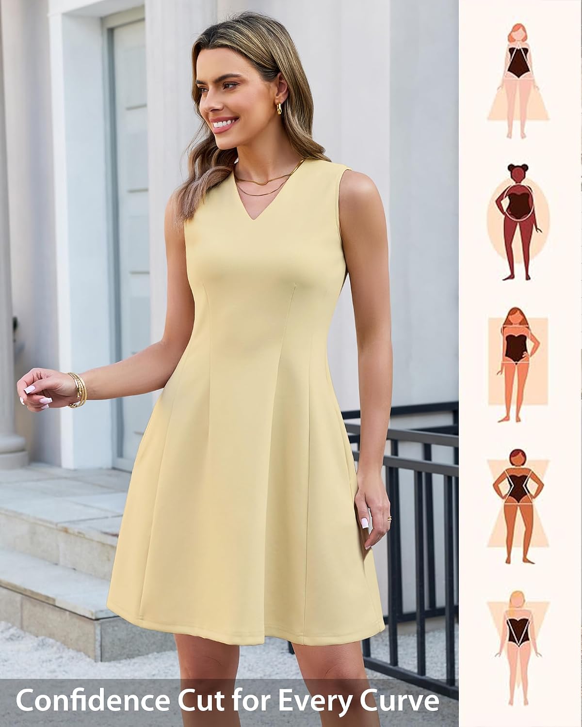 GRAPENT Summer Dresses for Women Elegant Classy Spring A Line Business Casual Work Graduation Cocktail Short Dress 2026 image 5