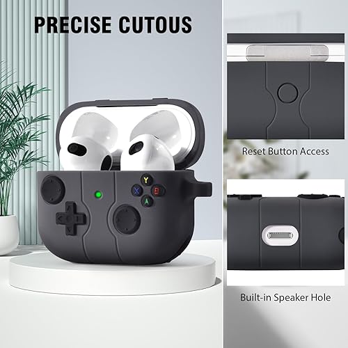 Miniatura 3 de KOREDA Funda compatible con AirPods 3 2021 de 3 generación, funda de diseño de jugador de juegos para AirPod 3, divertida funda protectora de