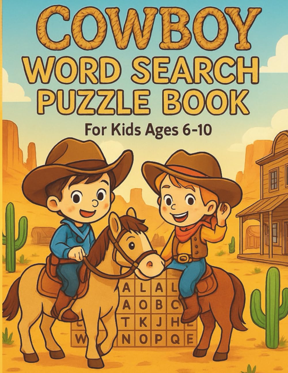 Cowboy Word Search Puzzle Book for Kids Ages 6-10: Fun Wild West Word Searches with Easy Words and Cute Cowboys