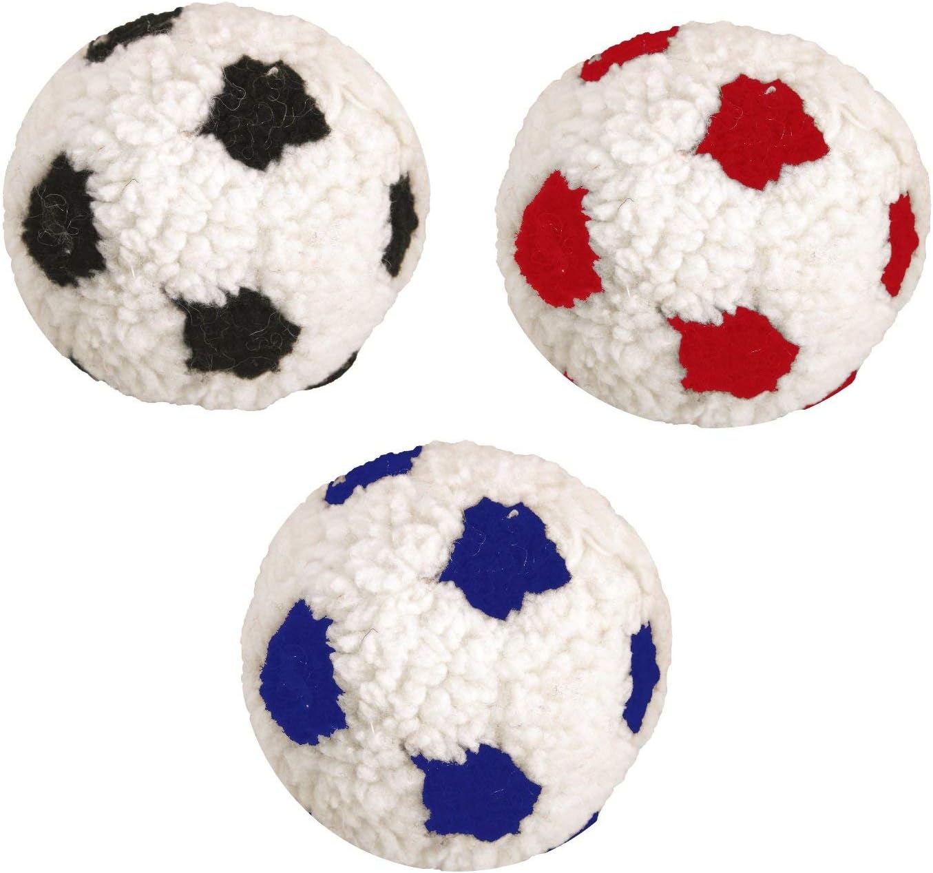 BERBER 23CM LARGE SOFT PLUSH DOG PUPPY COMFORT WORLD CUP FOOTBALL TOY X 3 PACK