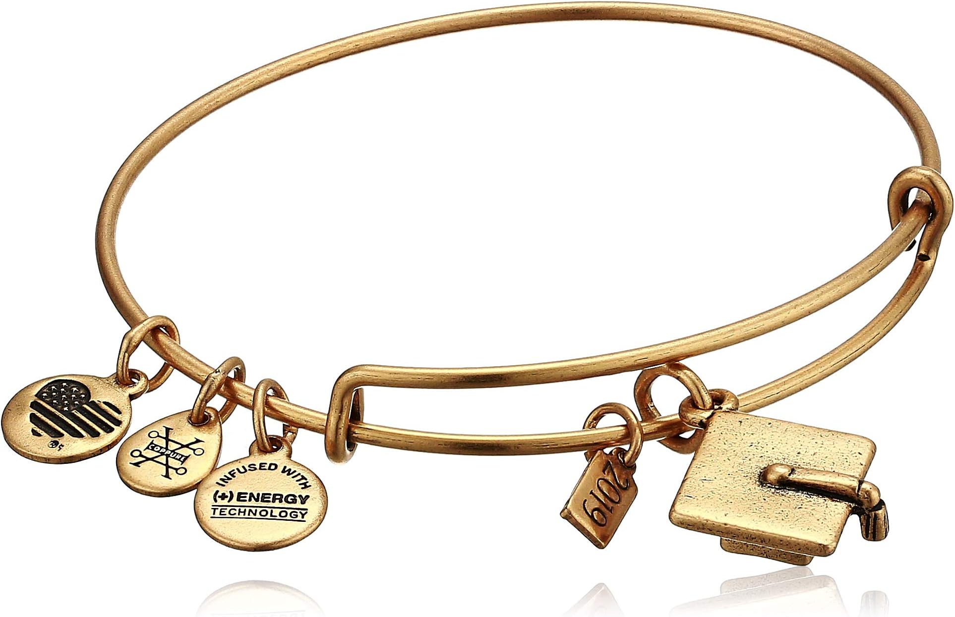 Alex and Ani Women's Graduation Cap 2019 Bangle Bracelet, Rafaelian Gold, Expandable