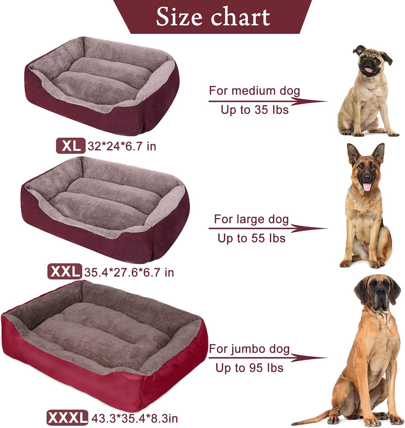 Pet Dog Bed for Medium Dogs(XXL-Large for Large Dogs),Dog Bed with Machine Washable Comfortable and Safety for Medium and Large Dogs Or Multiple
