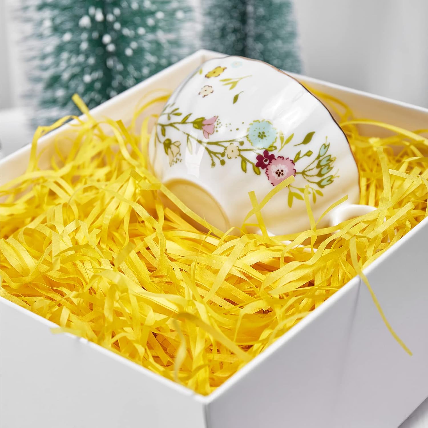 500g Yellow Shredded Tissue Paper for Gift Boxes Yellow Shredded Paper for Hampers Dust-free & Soft Touch - Image 3