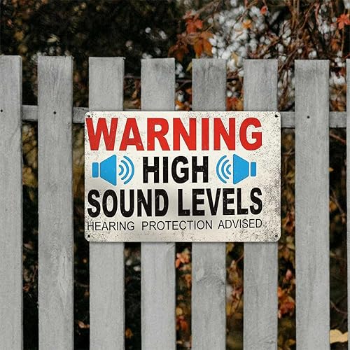 Miniatura 4 de Funny Metal Signs Posters HIGH SOUND LEVELS Sign Wall Art for Yard Sign Outdoor Lawn Garden Home Decor 8X12inch