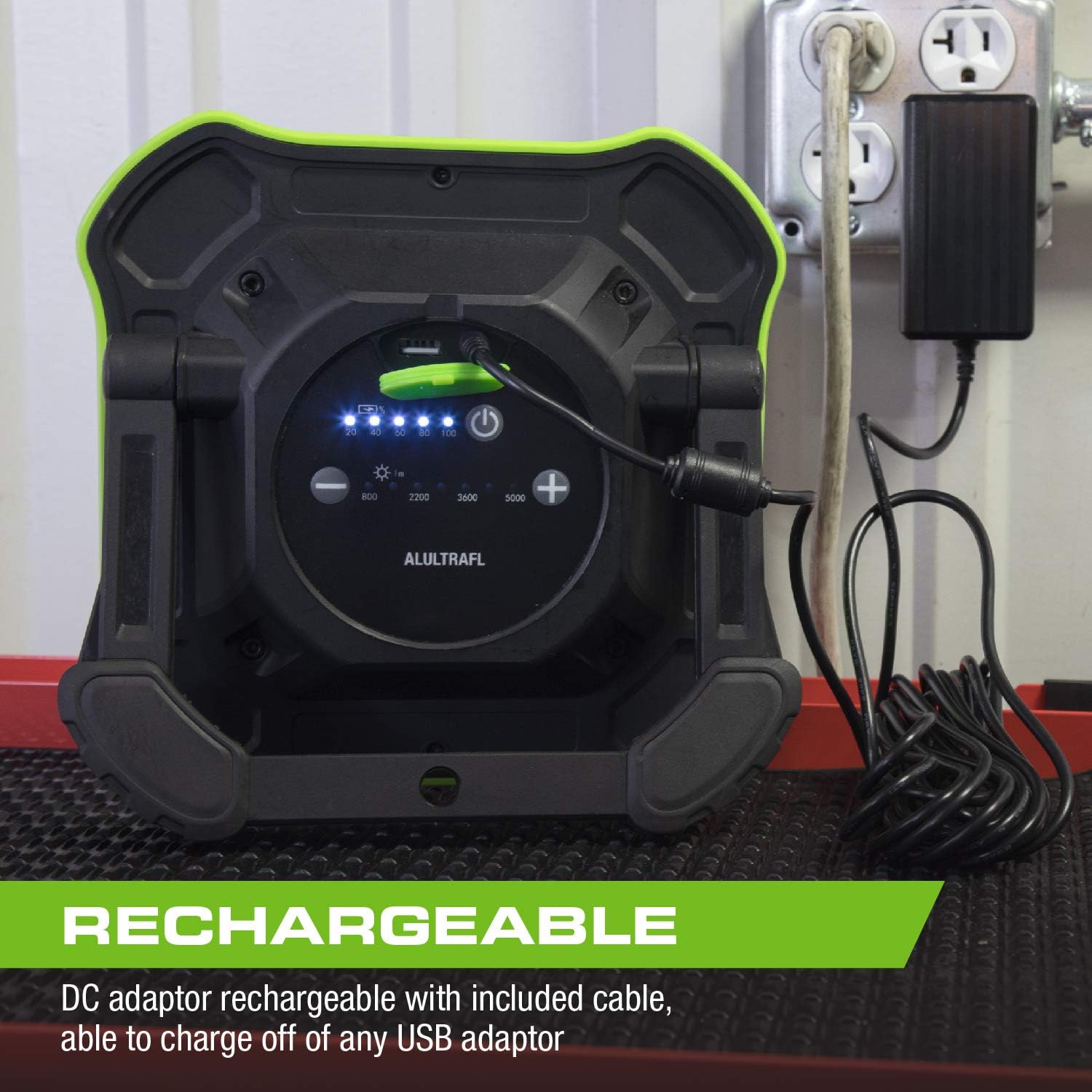 Arcan 5000-Lumen Ultra Rechargeable Multi-Purpose Flood Light with USB Port (ALULTRAFL)