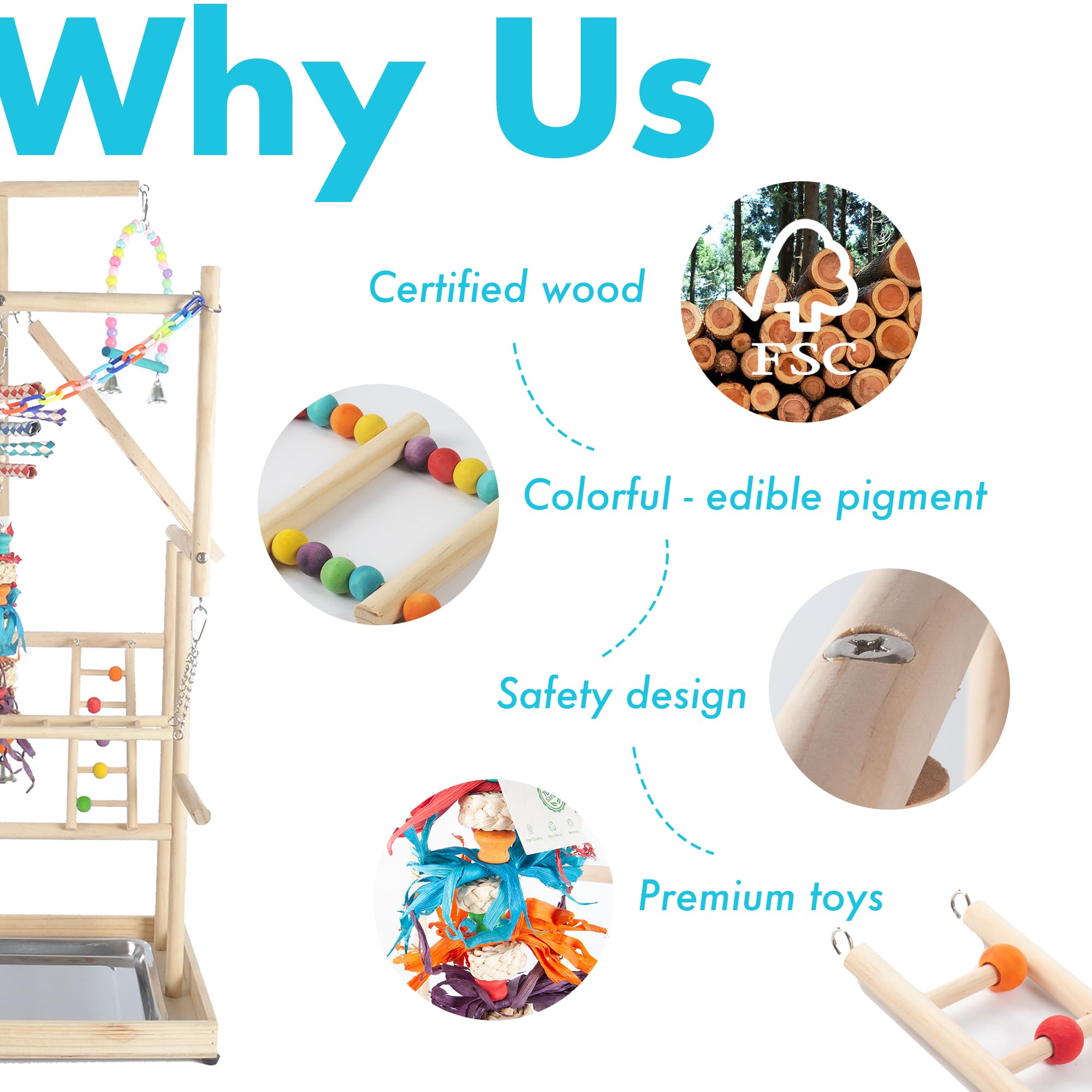 Large Bird Playground Wooden Playpen (4-Layers)