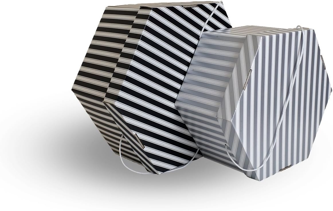 Wedding Hat Storage Box. Medium OR Large. Black & white or Silver & White (Large, Black & White)