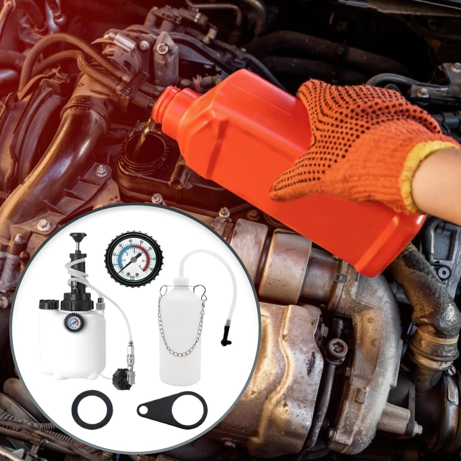 Generico Kit Sgonfiatore Liquido Freni | Strumenti Sgonfiaggio Freni 3 | Litri per Cambio Olio,Attrezzo Veicoli Kit Riparazione Singolo Operatore per Principianti Professionisti Appassionati Auto