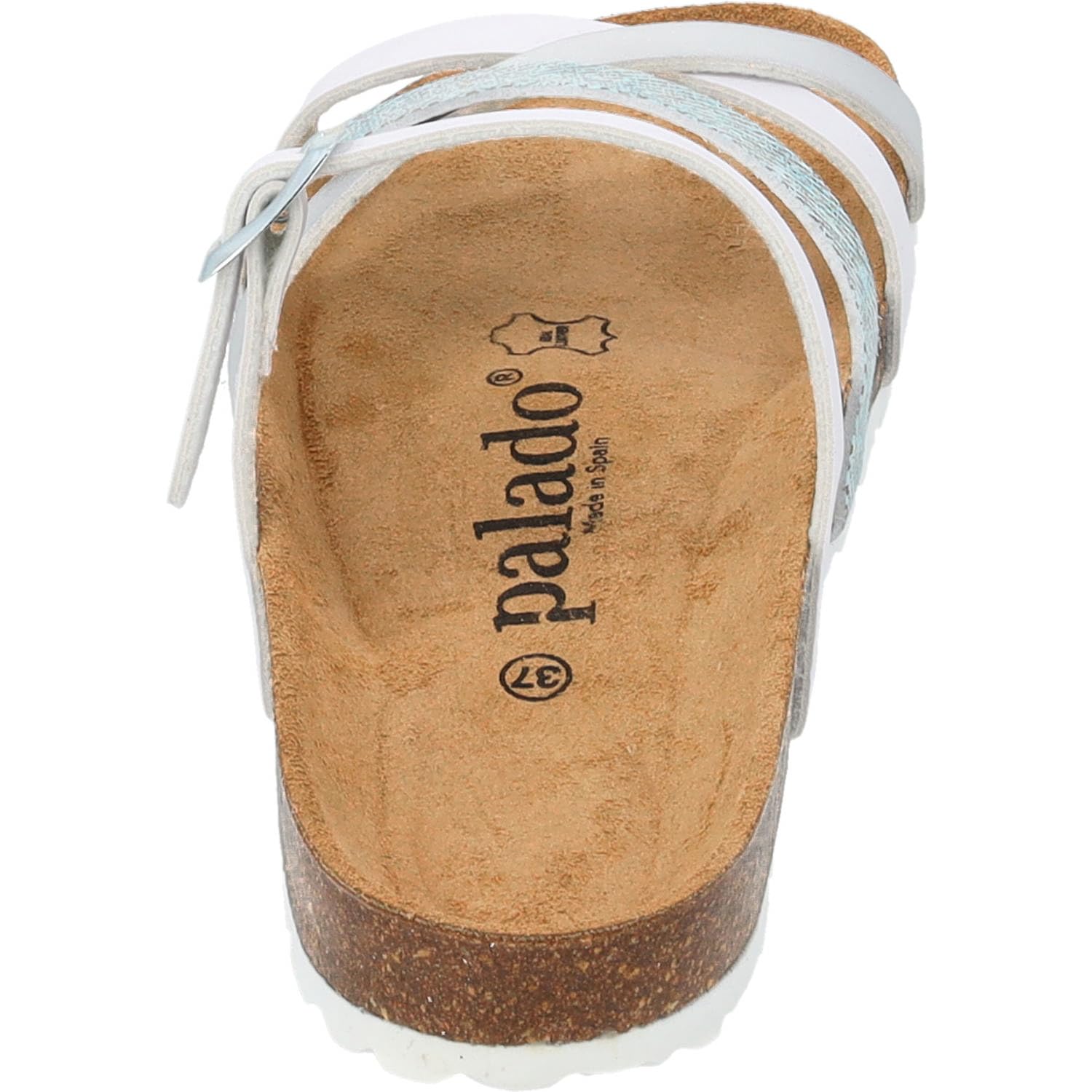 Palado Damen Pantoletten Cruisi - Sandalen Made in Spain - Hausschuhe mit Kork-Fußbett - modische Sommerschuhe