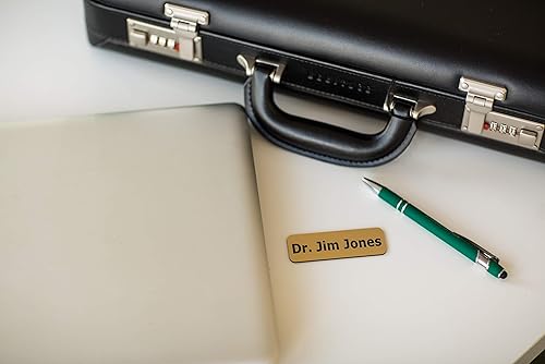 Miniatura 8 de Insignias de identificación con nombre grabadas personalizadas identificación personalizada con pin o respaldo magnético, 1 pulgada x 3 pulgadas,