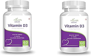 nature's velvet Lifecare Vitamin D-3 for Bone and Teeth Health, 60 Softgels (1+1)