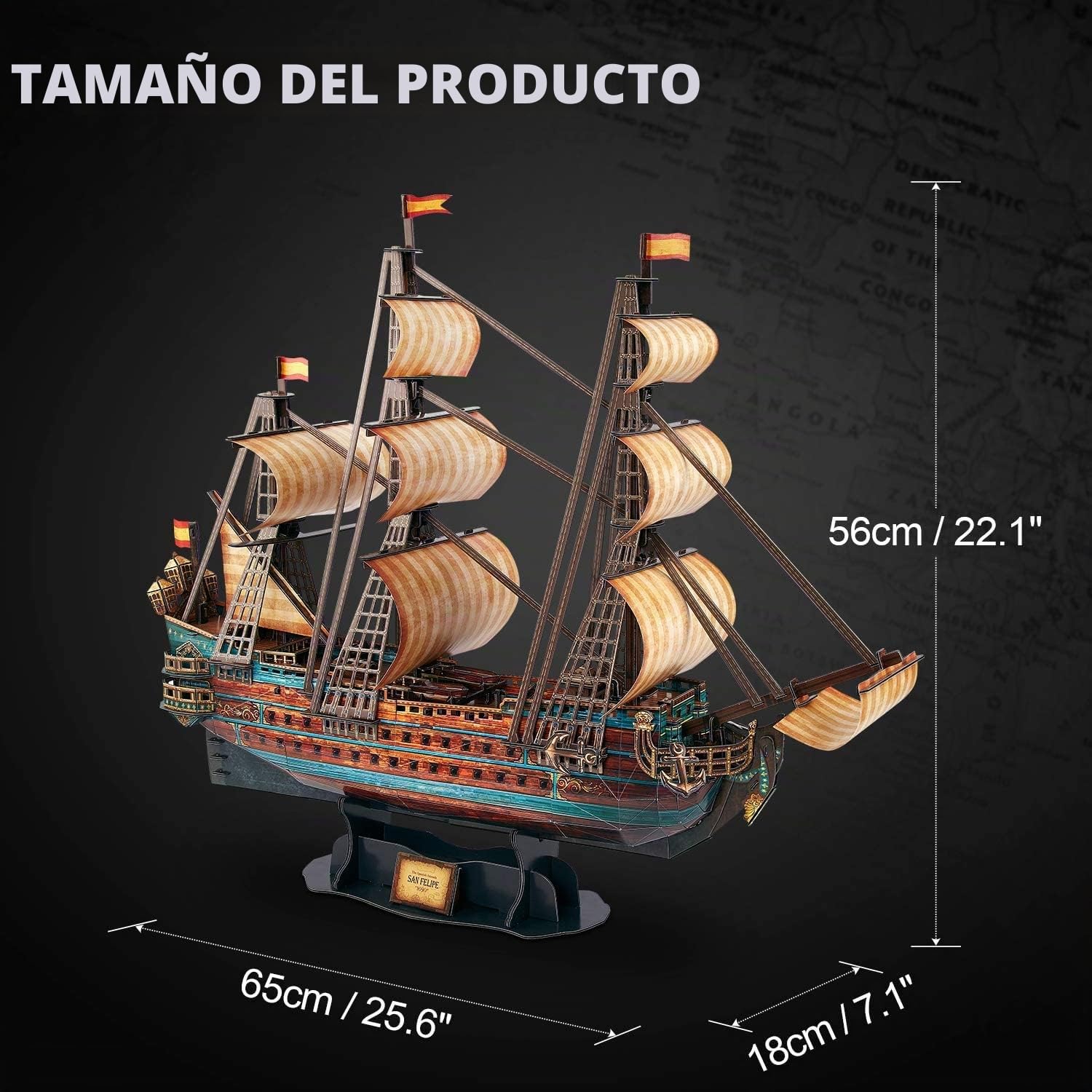 CubicFun Puzzle 3D España San Felipe Maqueta de Barco para Adultos y Niños - 248 Piezas