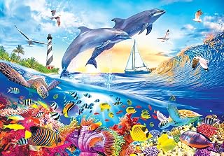 Dolphins Diamond Art DIY Diamond Painting Kits for Adults Diamond Gem Art for Beginners for Home Wall Art Decor Gifts 12x16inch