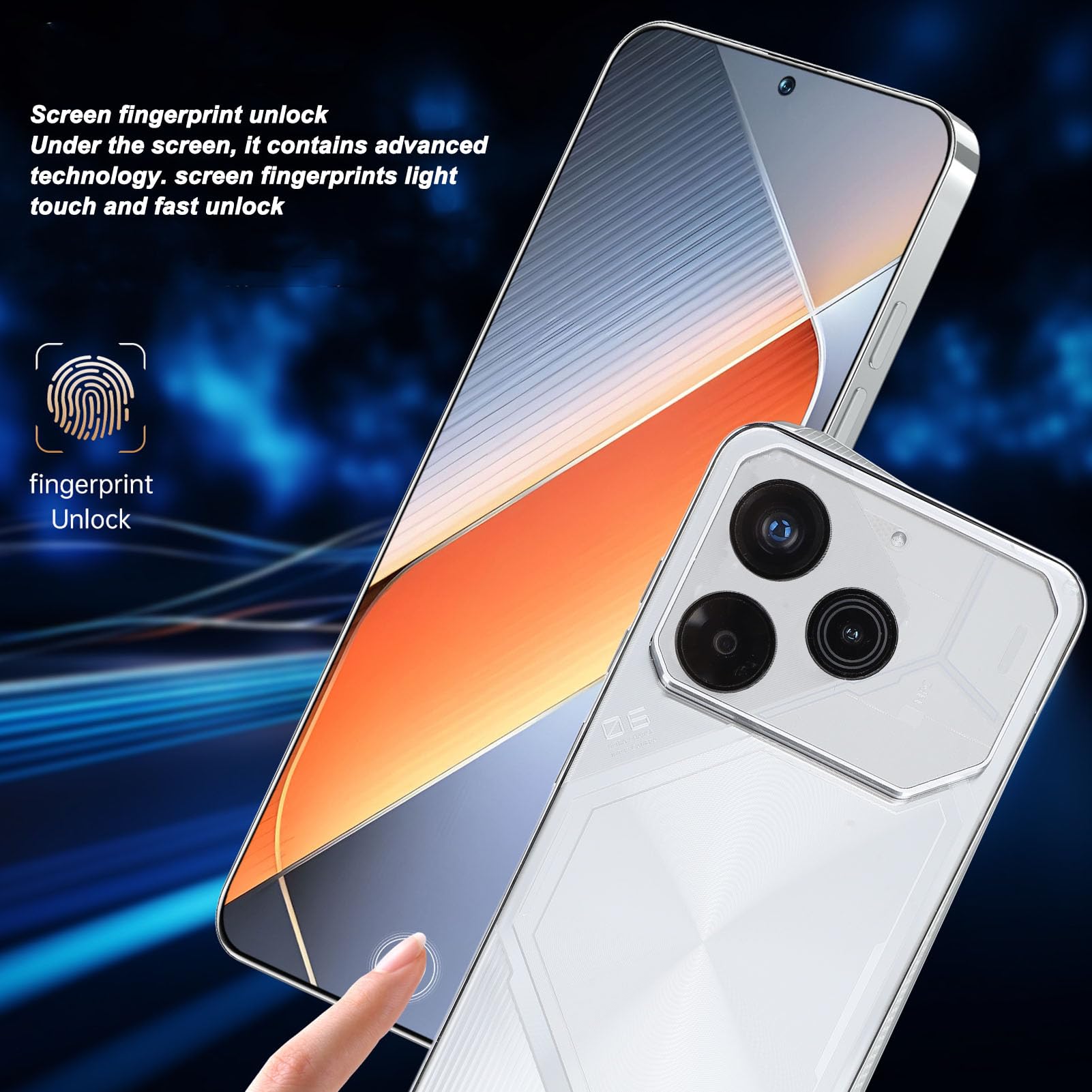 Smartfon 3G, Wyświetlacz 6,54 Cala, Android 10.0, 4 GB+32 GB, Odcisk Palca i Odblokowanie Telefonu Komórkowego, 3-kartowe Gniazda, 2MP+5MP, 3500 MAh, GPS/Bluetooth/WiFi (SILVER)