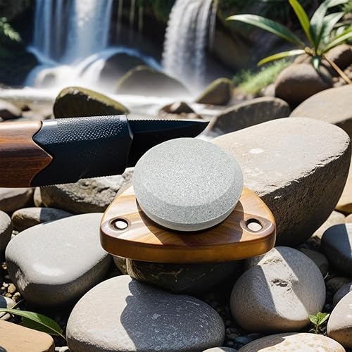 Miniatura 6 de ICFAE Afilador de hacha de piedra de afilar, 120 granos280 granos, 3.15 x 1 pulgada, afilador de punto redondo de doble cara para hacha, cuchillo,