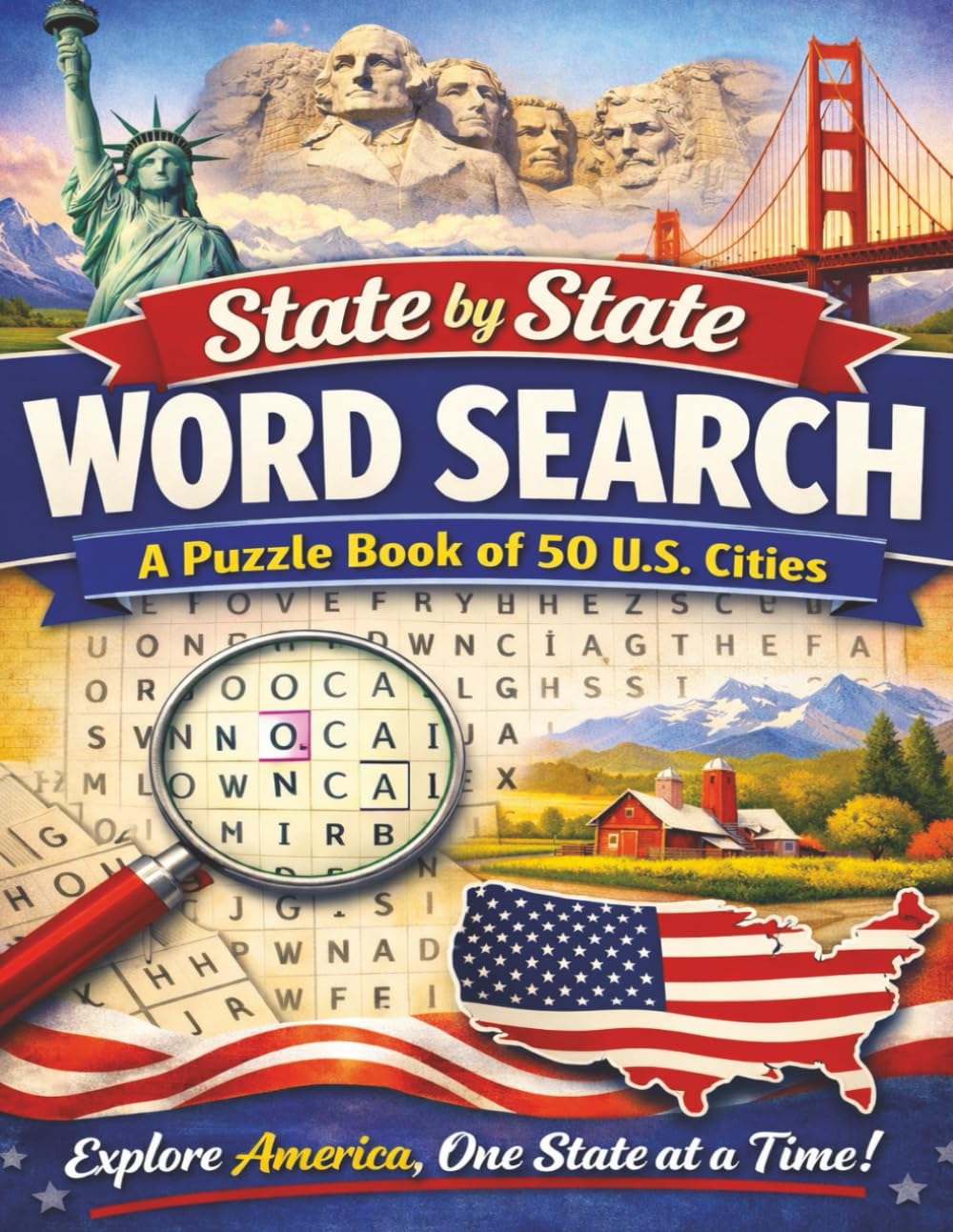 State by State Word Search: A Puzzle Book of 50 U.S. Cities: Large Print word searches | One puzzle for every state in the Union | 50 Puzzles | Giant ... Adults, Teens and Seniors | 8.5 x 11 inches