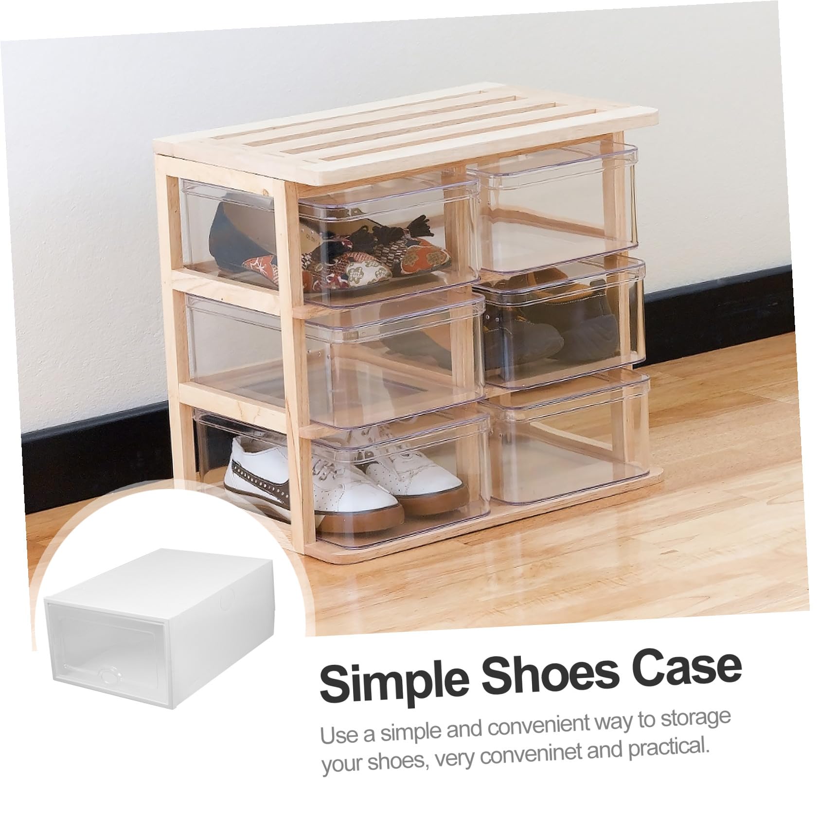 BESTYASH 6 pezzi Scatole Scarpe Trasparenti Plastica da Contenitori Impilabili Cassetto per Armadio Organizer Scarpe Stabile e