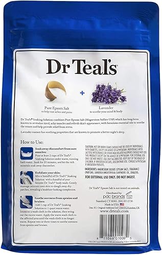 Miniatura 3 de Dr Teal's Epsom - Paquete combinado de baño de sal (6 libras en total), calma y duerme con lavanda y terapia de bienestar con romero y menta
