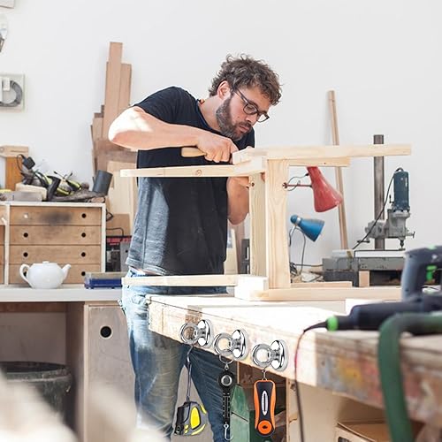 Miniatura 7 de DIYMAG Ganchos magnéticos, 60 libras (59.5 lbs) con fuerza de tracción, gancho magnético de tierras raras con agujero avellanado para el lugar de