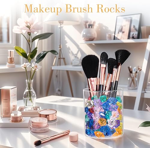 Miniatura 5 de DomeStar - Hielo triturado falso multicolor, 150 unidades, cubos de hielo de plástico, diamantes falsos, gemas de cristales para decoración de