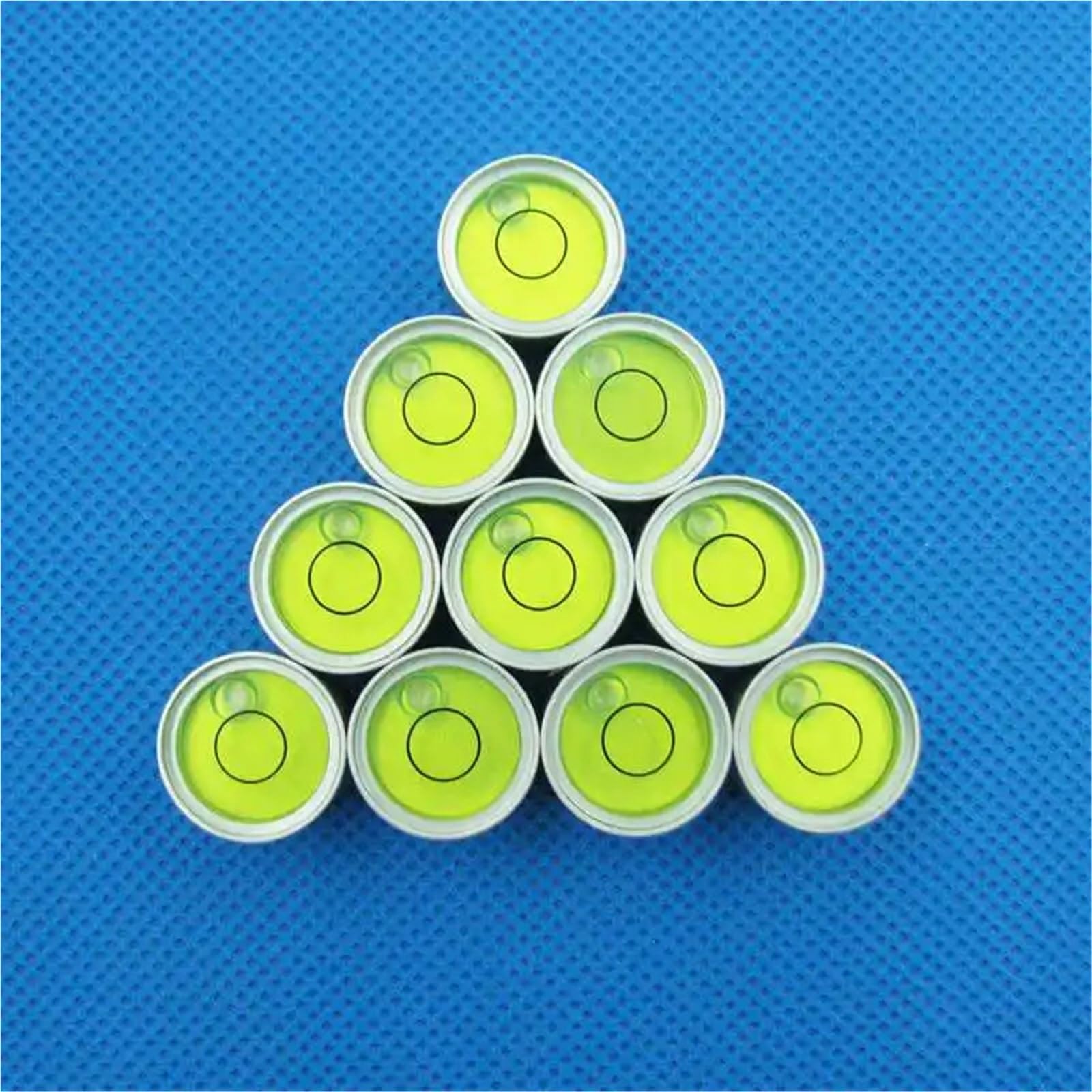 Burbuja de nivel de poste central, Mini nivel de burbuja de 19x11mm, cuenta Horizontal de Metal redonda, 5 uds.