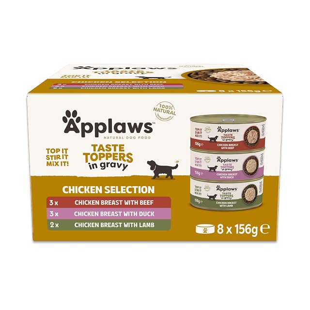 Applaws Comida Húmeda para Perros 100% Natural sin Granos para Adultos, Variedad de Pollo y Carne en Salsa