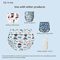 Vista 5 de EZ Moms Paquete de 6 unidades de ropa interior de plástico suave para niños pequeños, funda de pañales reutilizable para bebé, fundas de ropa