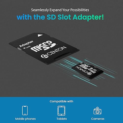 Miniatura 4 de Centon Tarjeta electrónica Micro SD, UHS-I  A1  V10  U1  Clase 10 Tarjeta de memoria flash para teléfonos, tabletas, cámaras y más, 256 GB