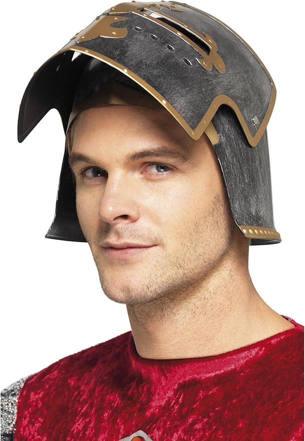 Casco de Cruzado Medieval Smiffys con Visera Móvil miniatura 4