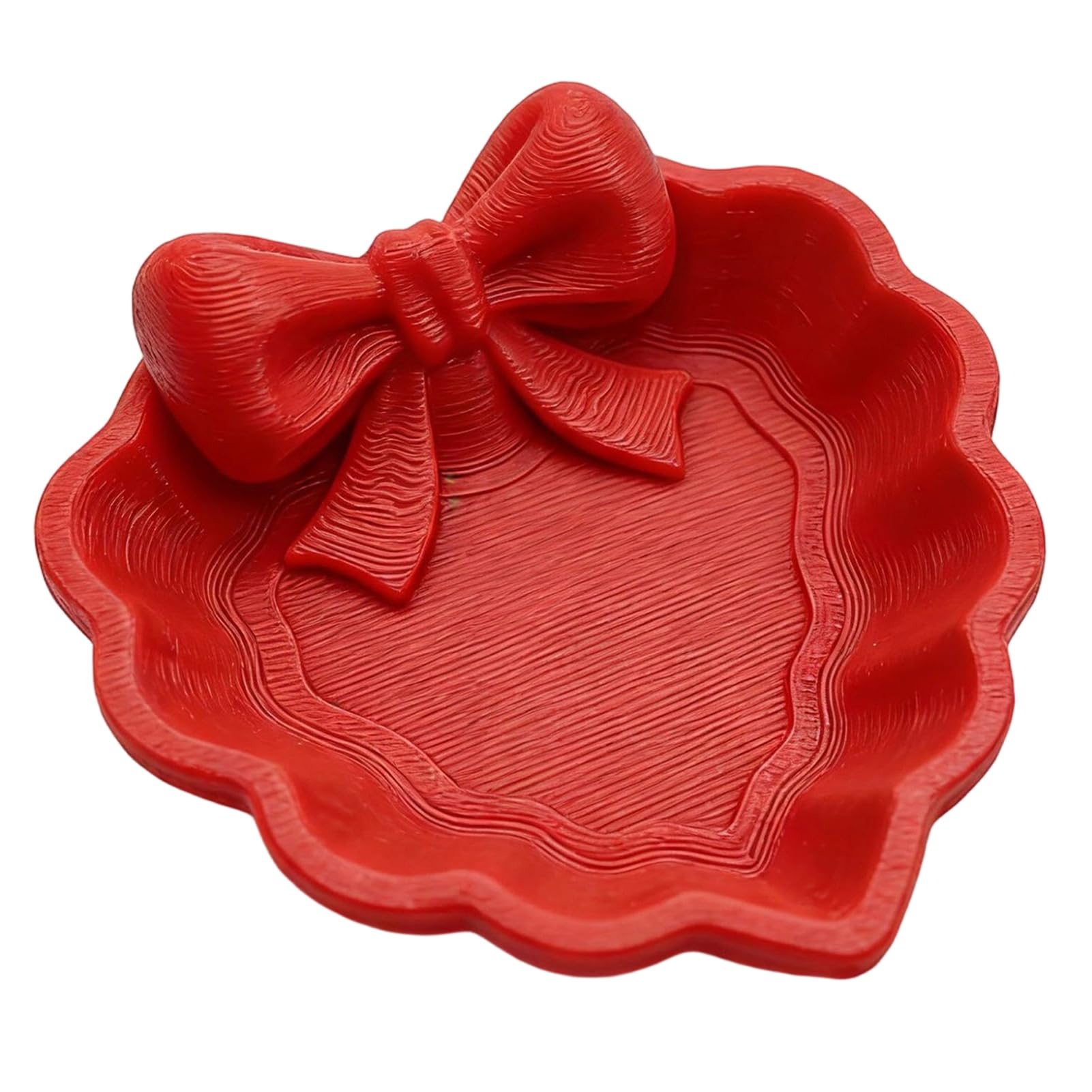 Glifora 3D Printed Bow Jewelry Tray - Heart Shape Ring Dish, Entryway Table Trays, Decorative Trinket Dish, Jewelry Organiser Tray for Rings, Necklaces, Bracelets and Keys