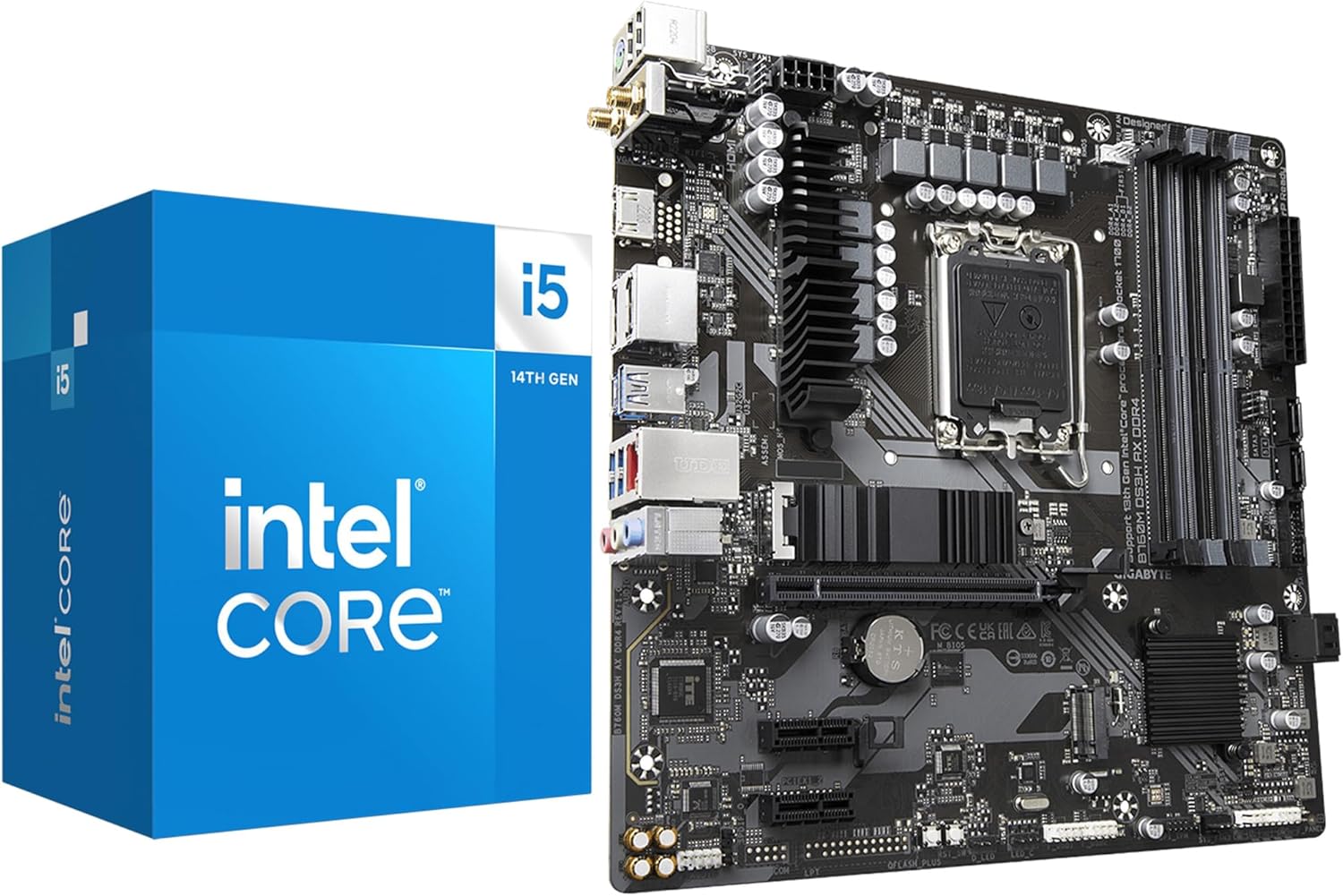 MICRO CENTER CPU Motherbard Combo - core i5-14400 10cores Desktop Processor with Integrated UHD Graphics 730 and Gigabyte B760M DS3H AX DDR4 Motherboard