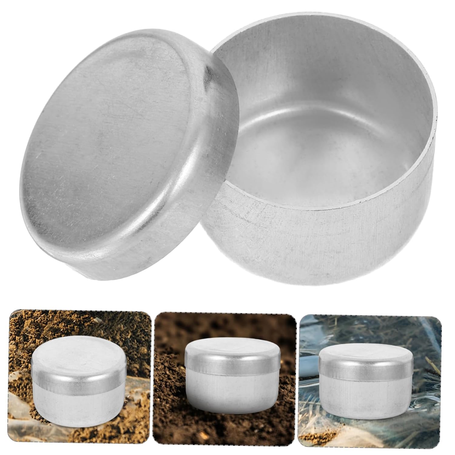 ULTECHNOVO 16pcs Soil Sampling Jars Weighing Boats for Lab Aluminum Soil Storage Boxes Precision Weighing