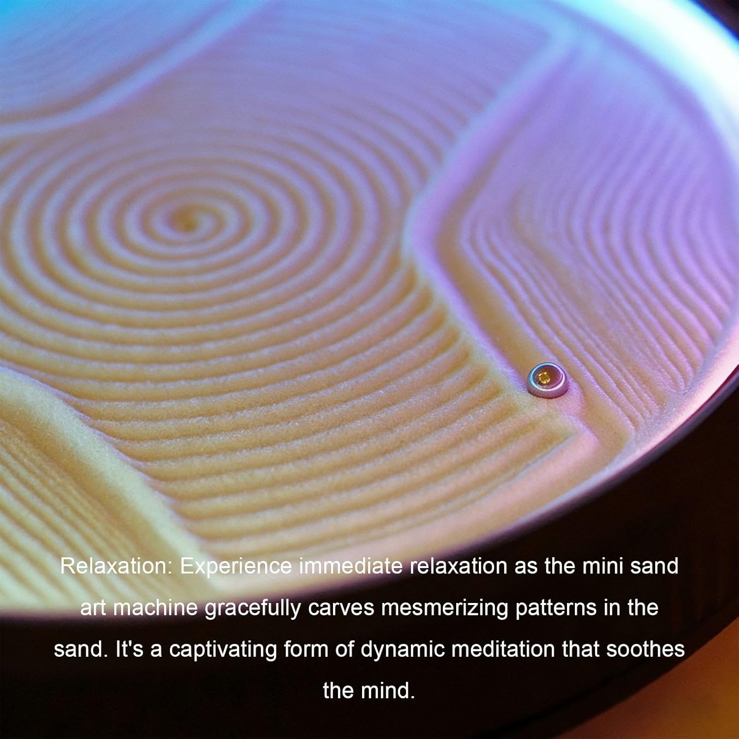 Pomya Table Sand Art, 8.66 Inch Dynamic Sandscape Mini Art Table, Smart WiFi Robot Zen Table Décor with RGB Ambient Light, DIY & App Control for iOS & for Android