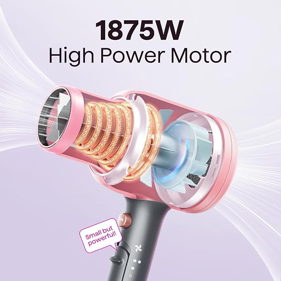 Wavytalk Professional Ionic Hair Dryer with Diffuser and Concentrator for Curly Hair 1875 Watt, Wavytalk 3/8 Inch Small Curling Iron for Short & Long Hair