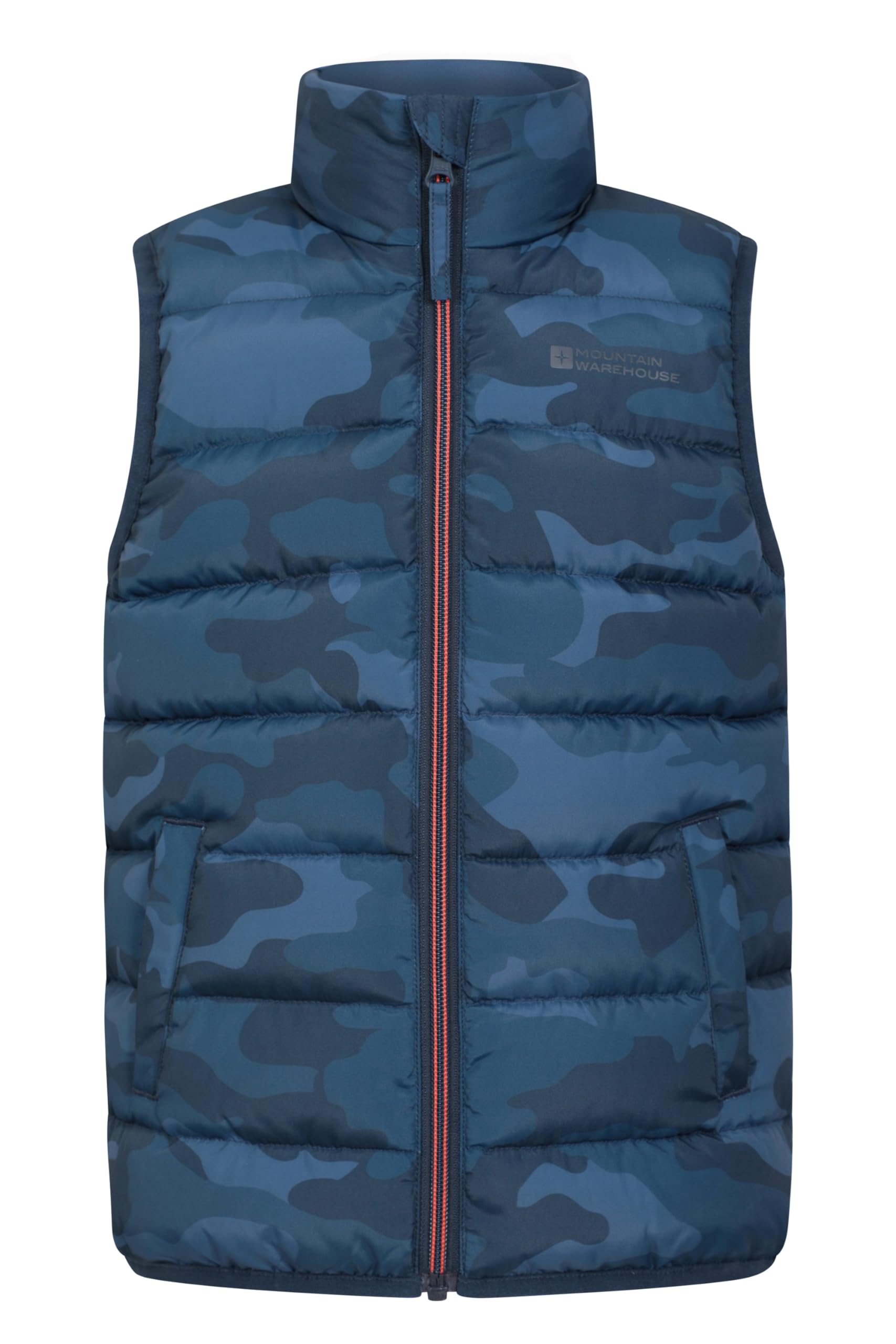 Mountain Warehouse Petrol (Printed) Rocko Kids Padded Gilet - Water Resistant Rain Coat With Microfibre Padding & Front Pockets, Boys & Girls - For Autumn, Winter & Outdoors Petrol Kids Size 3-4 Years
