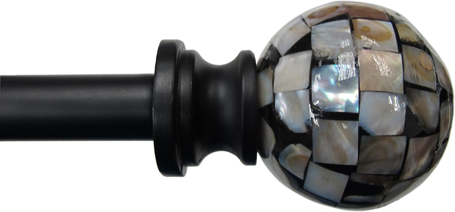 Urbanest Pearl Finial Curtain Drapery Rod Set (84"-120")