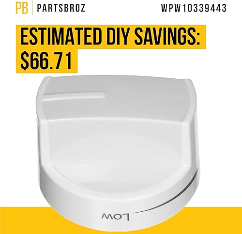 Miniatura 4 de WPW10339443 - Pomo de quemador compatible con Whirlpool Range, sustituye a AP6019878 W10339443 2311009 PS11753189 Reemplazo ultra duradero