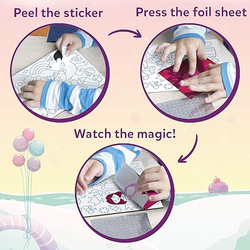 Vista 21 de Skillmatics Foil Fun - Vestir, arte sin desorden para niños, kits de manualidades y suministros, actividad creativa de bricolaje, juguetes de viaje