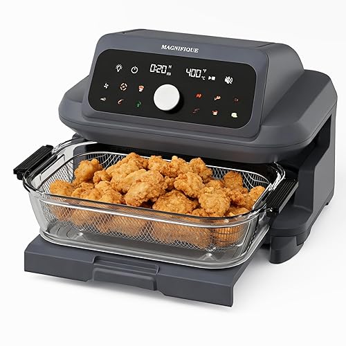 MAGNIFIQUE Casserole Air Fryer 6 Quart Large Capacity, Glass Air
