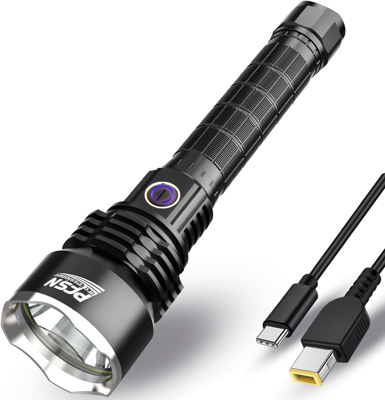 Super Bright LED Torch PFSN TCP50 Powerful Flashlight with 6000 Lumen P50 LED Rechargeable Tactical Torch Handheld Searchlight Best for Hiking Hunting Camping Outdoor Sport