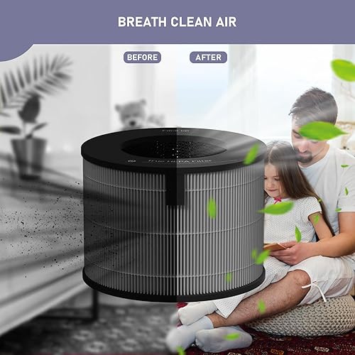 Miniatura 7 de U9CV2B - Filtro de repuesto True HEPA compatible con LG PuriCare AeroTower Fan U9CV2B U9CS1C U9CV1C, purificador de filtro HEPA 3 en 1, paquete de 2