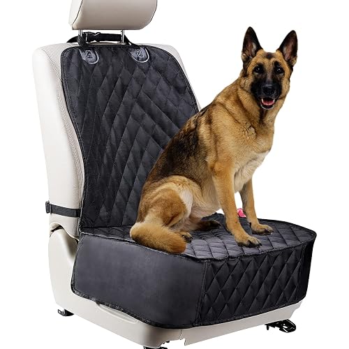 Hundeautositzbezug für Vordersitze wasserdicht kratzfest – Auto Sitzschoner Hunde für LKW Van SUV Schwarz