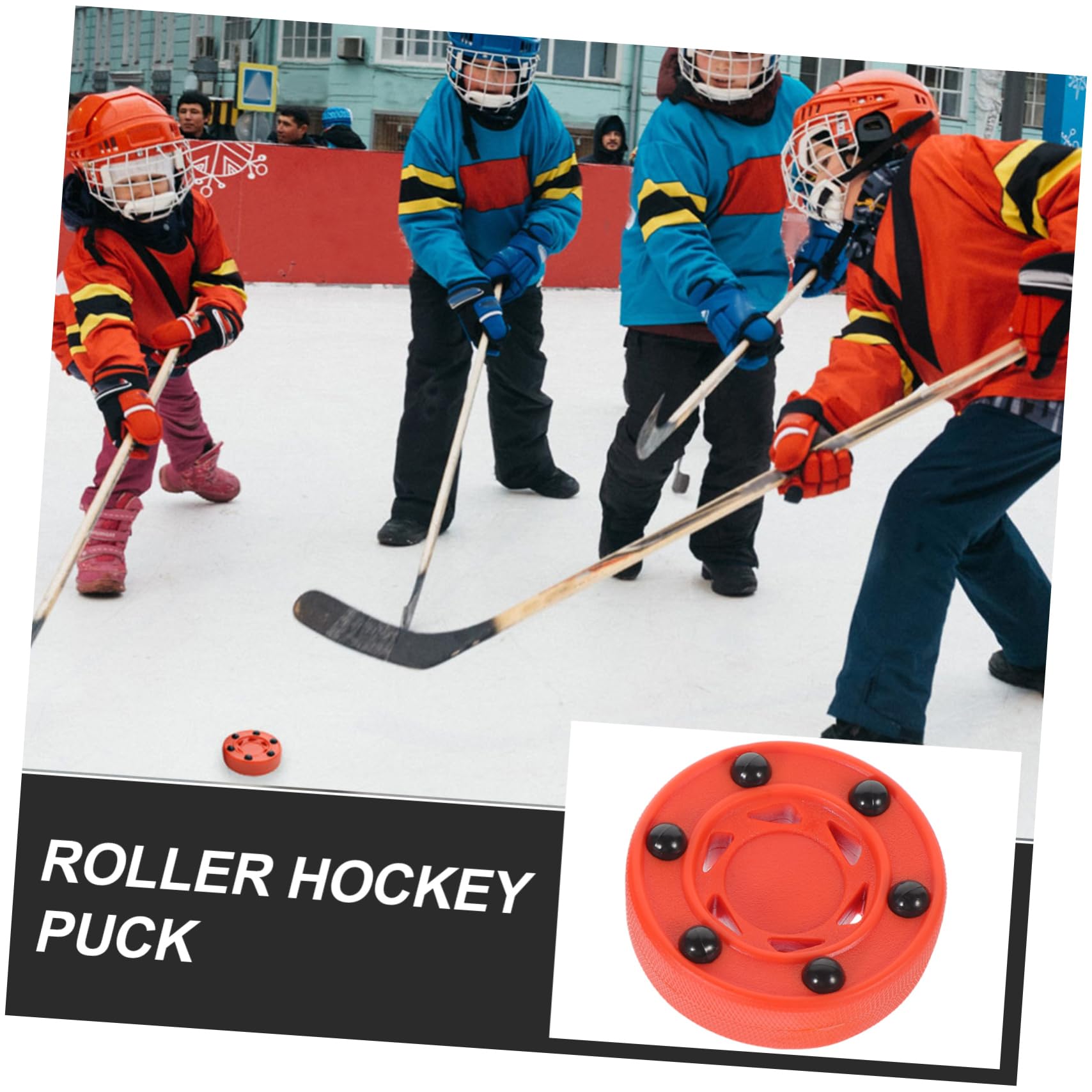 Disco de Hockey en Línea Profesional 2 Piezas Rojo Nylon PVC