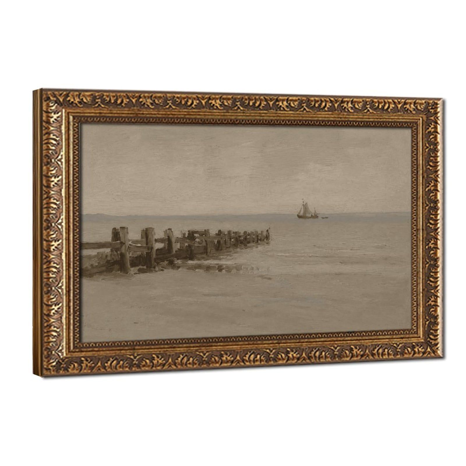 AYINUER Serene Coastal Solitude Canvas Poster for Living Room Decor Gift
