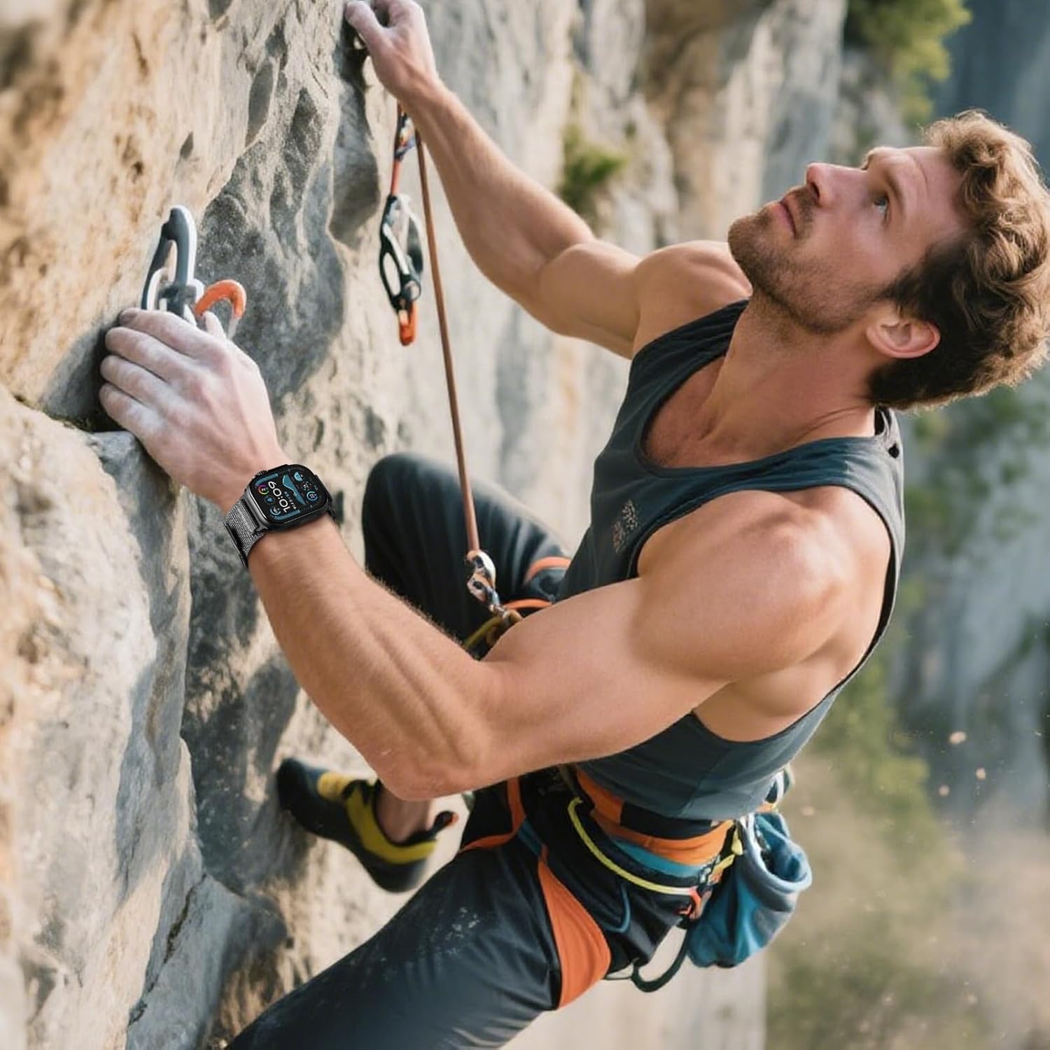 Rugged Trail Loop Bands for Apple Watch Ultra/3/2 Band 49mm 46mm 45mm 44mm 42mm Men,Stars-Stripes Flag Woven Nylon Sport Strap Soft Fabric Wristband for iWatch Series 11 10 9 8 7 6 5 4 3 SE 3/2nd 49 - Image 8