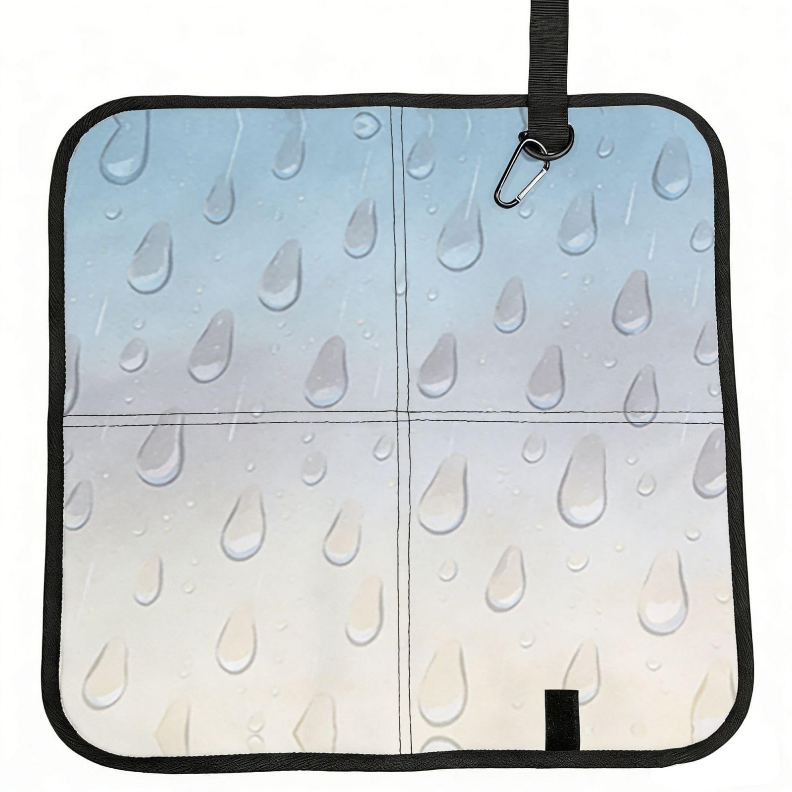 DUYIOKH Raindrops Print Foldable Portable Seat Cushion for World Cup Games, Camping and Outdoor Activities